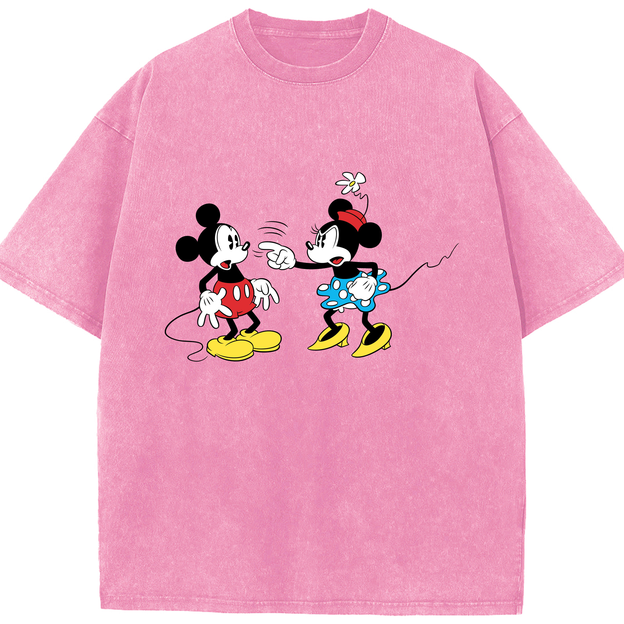 （画像用） ミッキーマウス Mickey Mouse 綿100% ヴィンテージ風 半袖Tシャツ（フロントプリント）